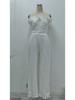 2025 Spring/Summer European & American Women's Feather Bandeau One-Shoulder Backless Jumpsuit