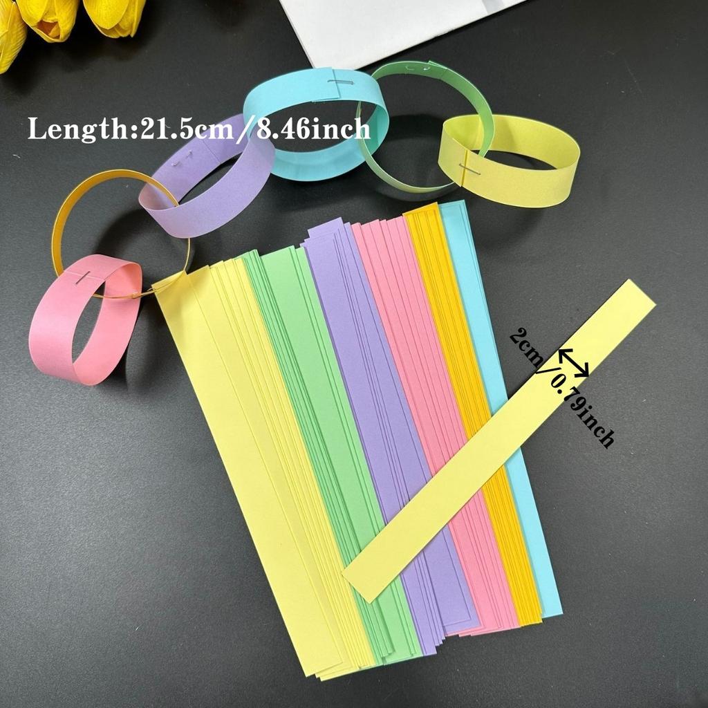 100pcs Creative DIY Assembles Paper Chains Colored Paper Strings Paper Streamers Party Backdrop Decoration