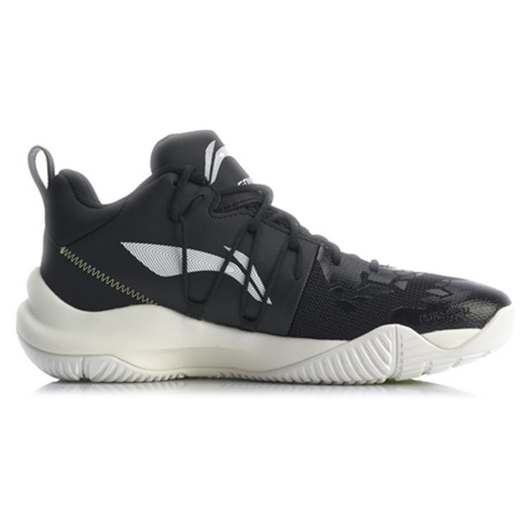 New LiNing Sonic 8 Team Cushioning Anti Slip And Wear Resistant Mid Top Basketball Shoes Men's Black ABPQ011-2