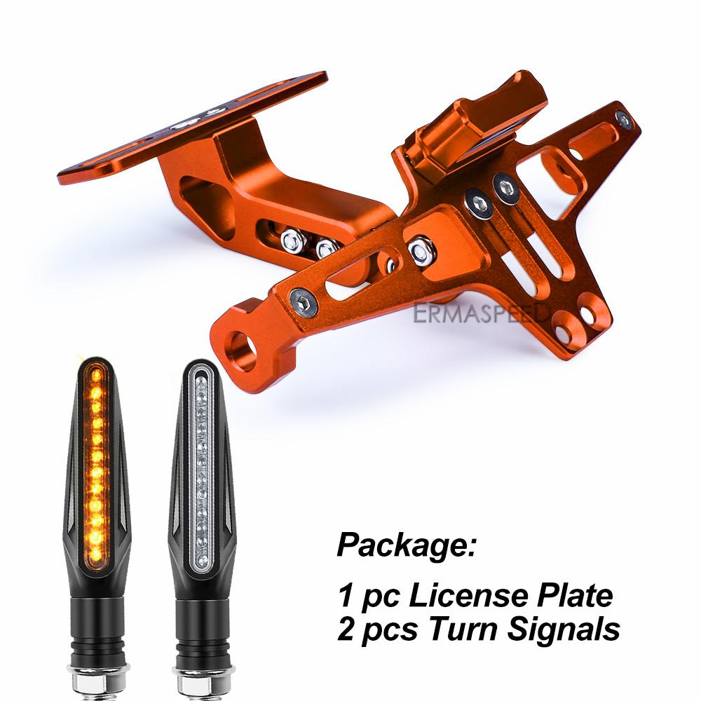 Motorcycle License Plate Frames Holder and Motorcycle LED Turn Signal Light For Motocross Street Bike Motorbike