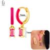925 Silver Needle Cute Starfish/Shrimp Pendant Earrings Red Chili/ Star Enamel Gold Earrings For Women Fashion Jewelry