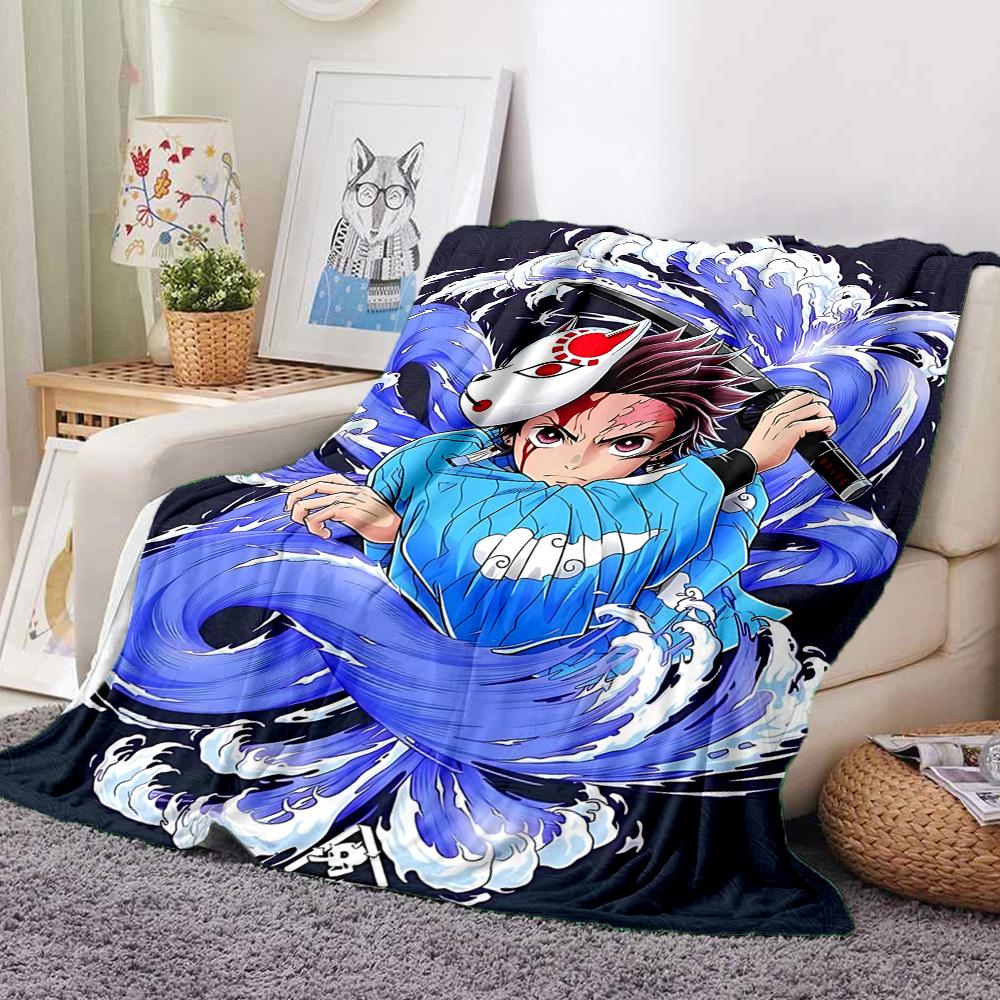 1pc Demon Slayer Blanket Soft All Season Throw with Vibrant Design, Perfect for Home, Travel, and Gifts, Ideal for Naps and Camping