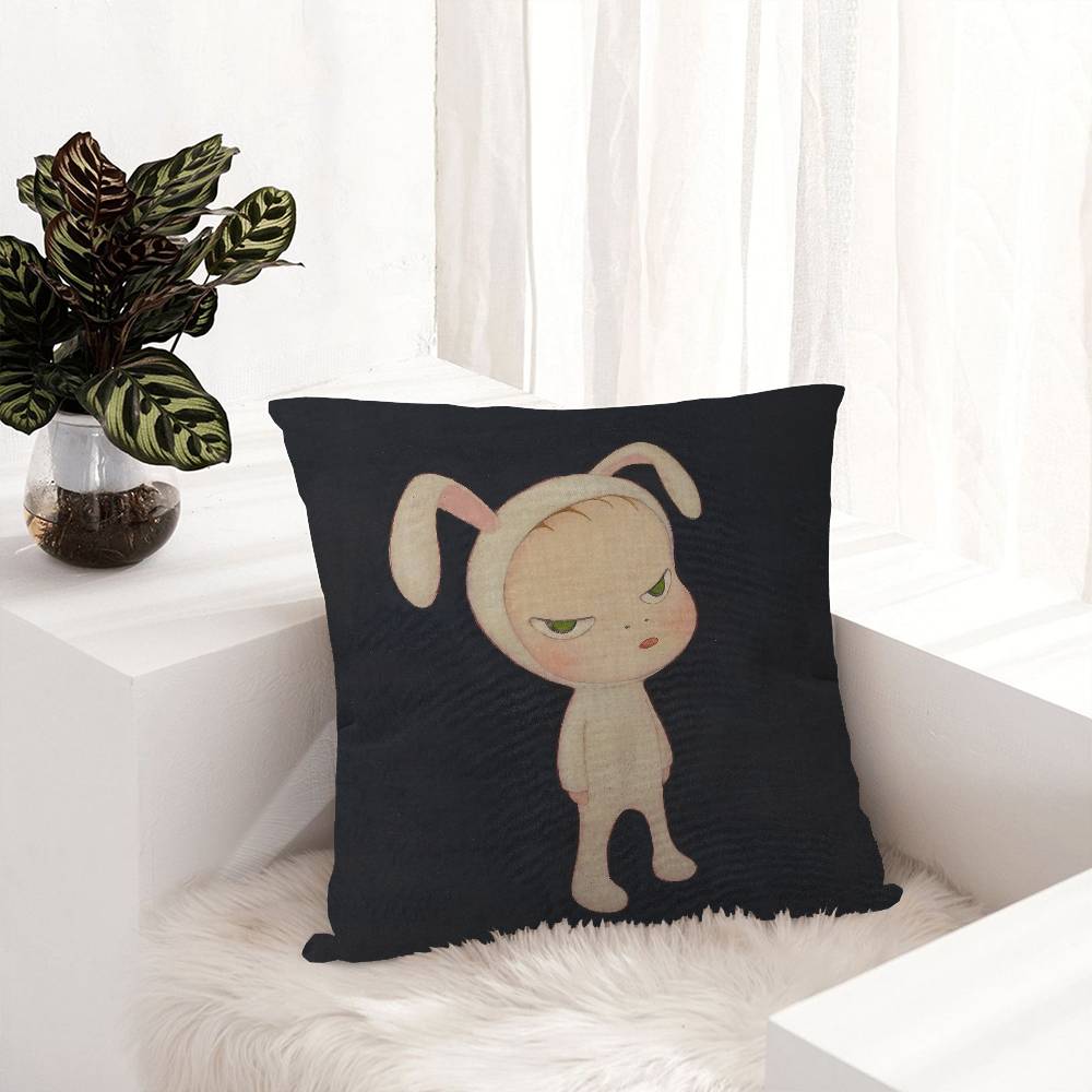 Creative Yoshitomo Nara Decorative Room Aesthetics Pillow Case Home Decor Bedroom Sofa Bed Couch Pillow Cover 45x45