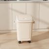 Wheeled Trash Can with Attached Lid Lidded Bin Mobile Garbage for
