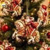 Holiday Hanging Decorations Santa Riding Horse Christmas Ornament, Acrylic Pendant with String, Festive Party Supplies Tree Decor for Living