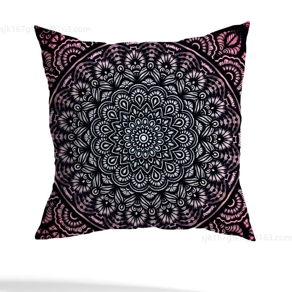 Flower Of Life Mandala Pillow Case Sofa Living Room Bedroom Headboard Backrest Cushion Square Cushion Nap Time