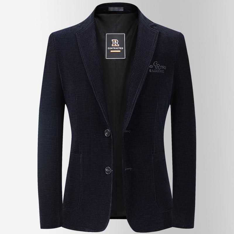 Autumn and Winter Corduroy Stretch Suits for Young and Middle-aged Men Small Suits Men's Slim Trendy Casual Suits