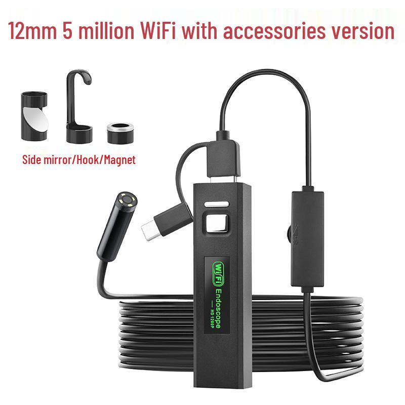 8-12mm Autofocus 5MP HD WiFi Endoscope for Mobile Phones & Industrial Pipe/Fish Finder