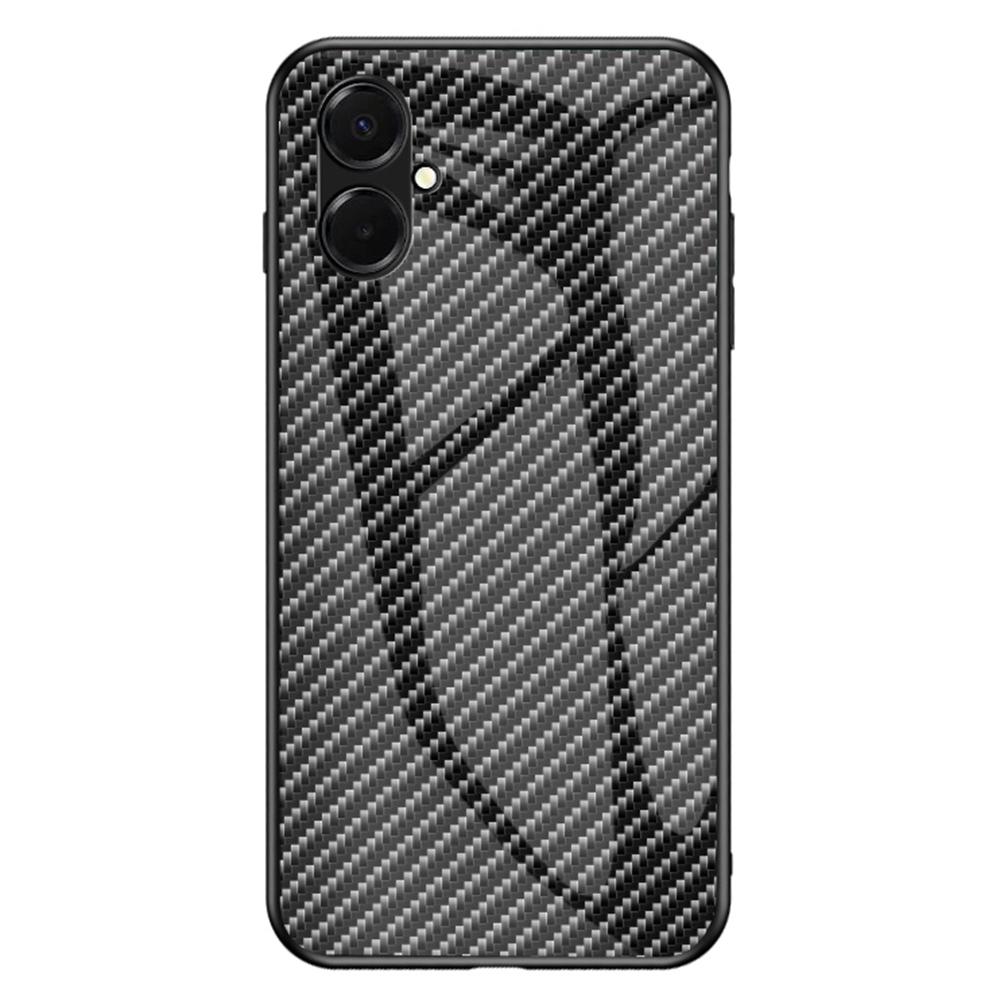 

For Samsung Galaxy A07 4G Case Tempered Glass Shockproof Phone Cover Black Fiber