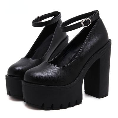 Fashion New Spring Autumn Casual High-heeled Shoes Sexy Ruslana Korshunova Thick Heels Platform Pumps Black White Size Women Shoes