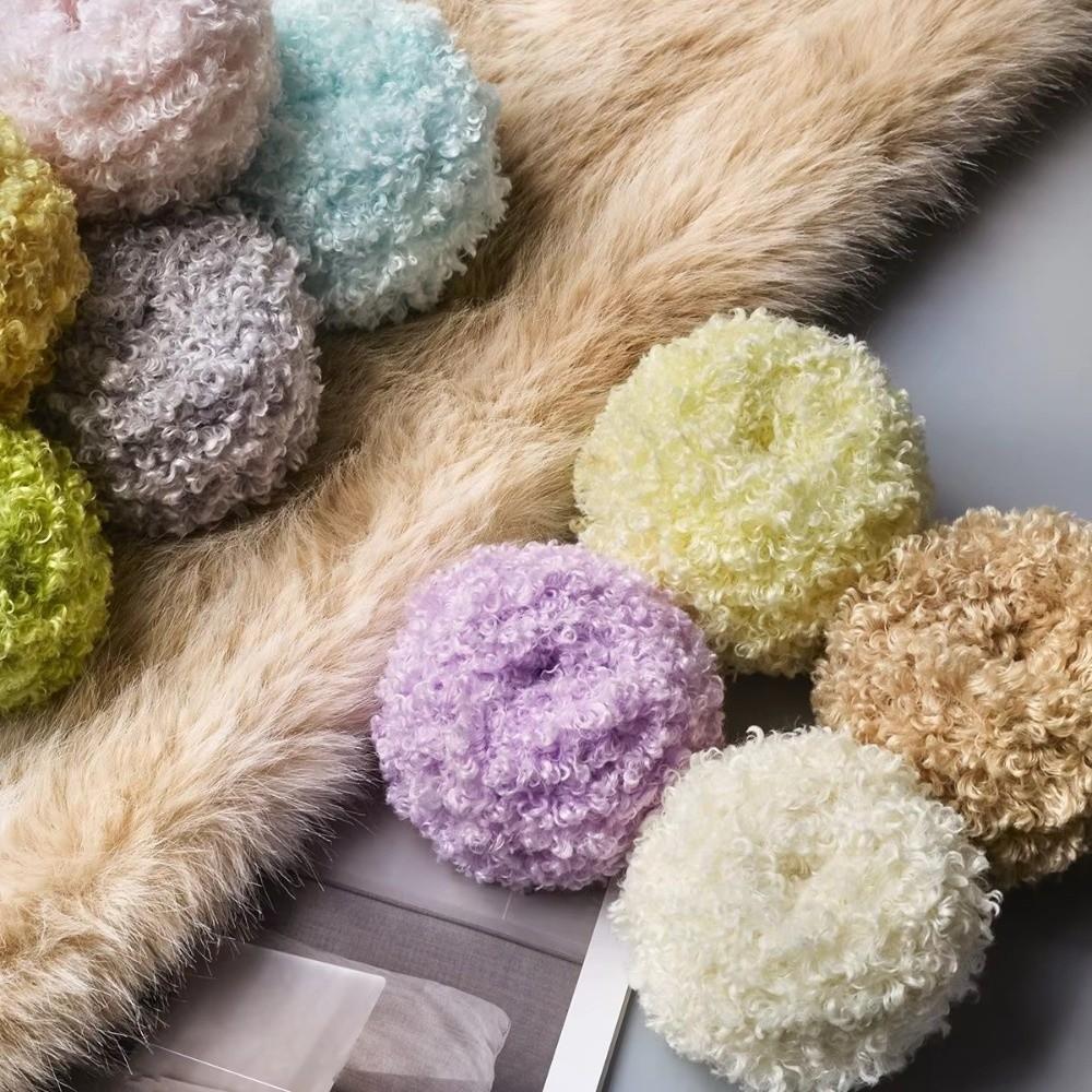 Plush Material Hand-knitting Yarn 50g Weight Circle Yarn Curled Teddy Yarn For Scarf