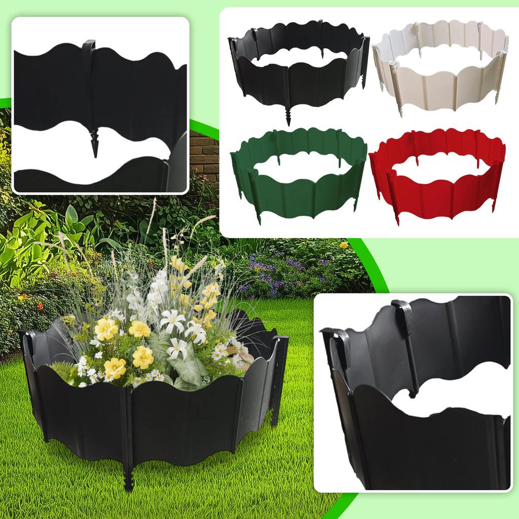 20pcs Garden Edging Fence Panels with Ground Stakes Outdoor Lawn Border Flexible Plastic Landscape Edging for Flower Beds and Yard Separation