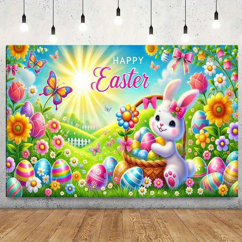 1 Easter Greeting Card Background, Suitable for Home Decoration, Parties, Studios, Homes and Gardens, Multi-functional