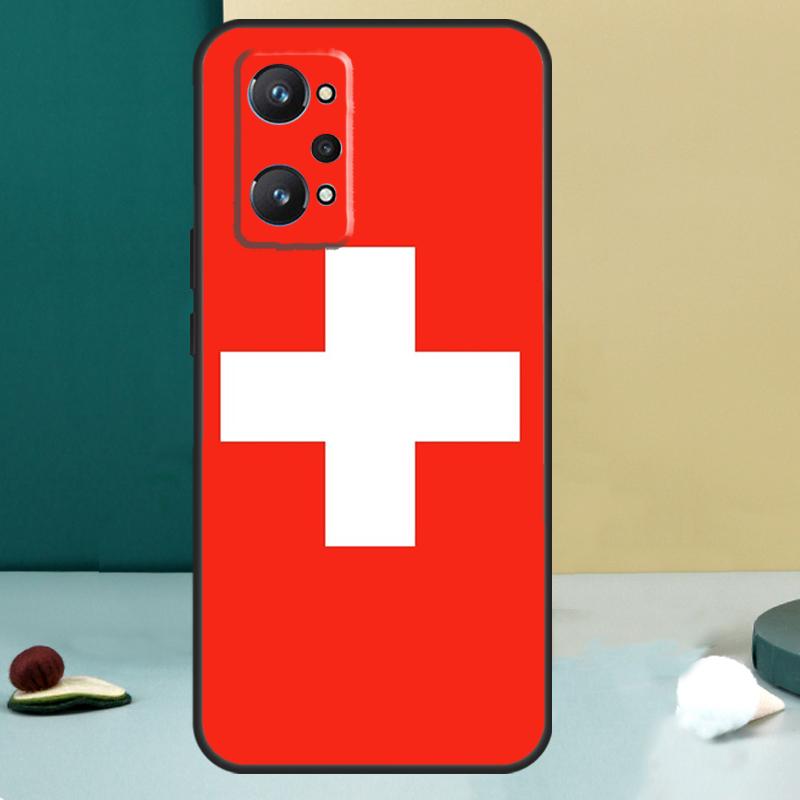 Switzerland Swiss Flag For Realme 14 13 Pro Plus 10 11 12 GT 5 6 6T GT7 Pro C61 C55 C53 C51 C21Y C25S C75 C67 Case
