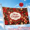 2D Flat - 2D Flat - 1pc Merry Christmas Vintage Frame Poinsettia Gingerbread Cookies Holiday 2D Flat Print Festival Design, Single-Sided, Two Hanging 