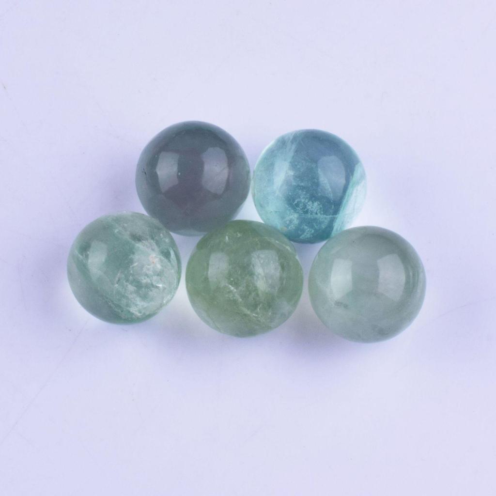 White Crystal Agate Round Ball 20mm: Non-Porous Natural Stone for DIY Fluorite Craft Ornaments