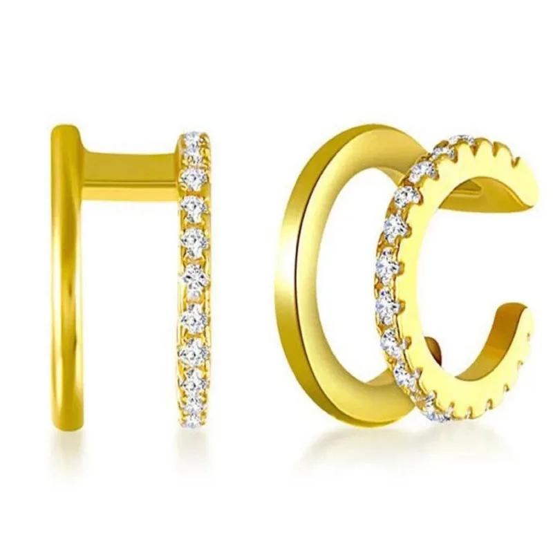 Fashion Exquisite Rhinestone Decor Ear Cuff Earring for Woman Ear Summer New Arrival Christmas Jewelry Gift