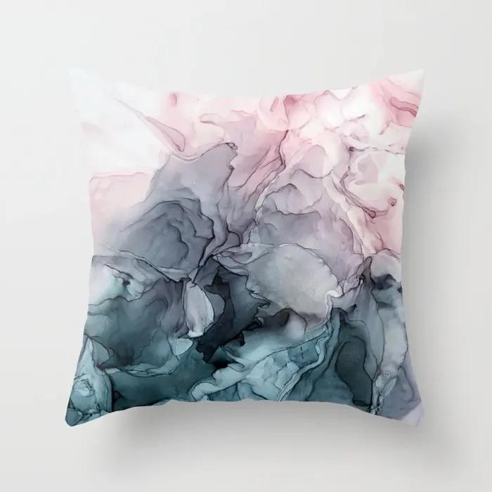 45*45cm Home Decoration Abstract Geometric Sunset Rainbow Pink Pillowcase Bed Living Room Sofa Office Seat Cushion Cover