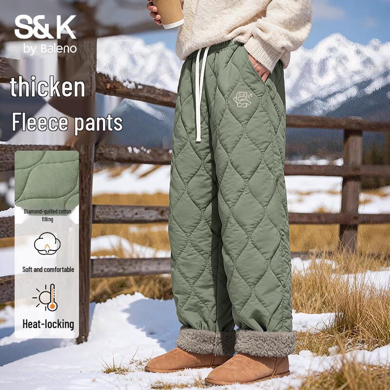 Baleno S&K Men's Fleece-Lined Straight-Leg Warm Trousers