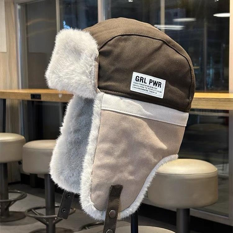 

Зимова товста тепла універсальна шапка для жіночого катання на велосипеді на відкритому повітрі One Size кавовий