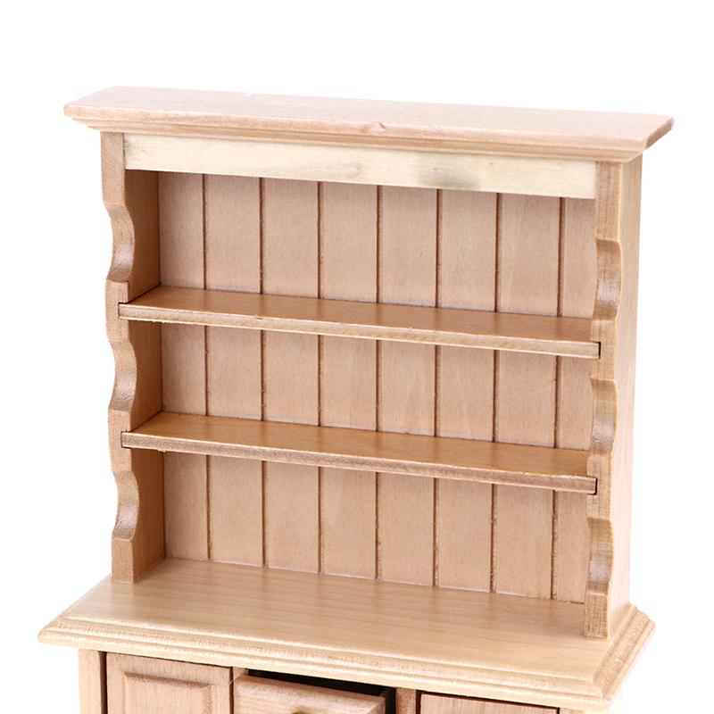 1:12 Dollhouse Miniature Wood Display Cupboard Shelf Cabinet Decoration Painted