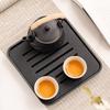 ZISIZ Small Black Pottery Kung Fu Tea Set