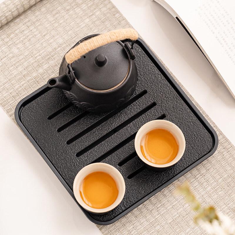 ZISIZ Small Black Pottery Kung Fu Tea Set