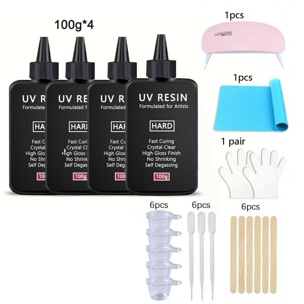 Crystal Clear Hard UV Resin Upgraded Formula Ultraviolet Fast Curing Resin for Jewelry Making, Hard Transparent Solar Cure Resin