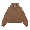 Unisex Oversized Box Fit Fleece-Lined Zip-Up Hoodie Winter Warm Cotton Sweatshirt With Patch Pockets