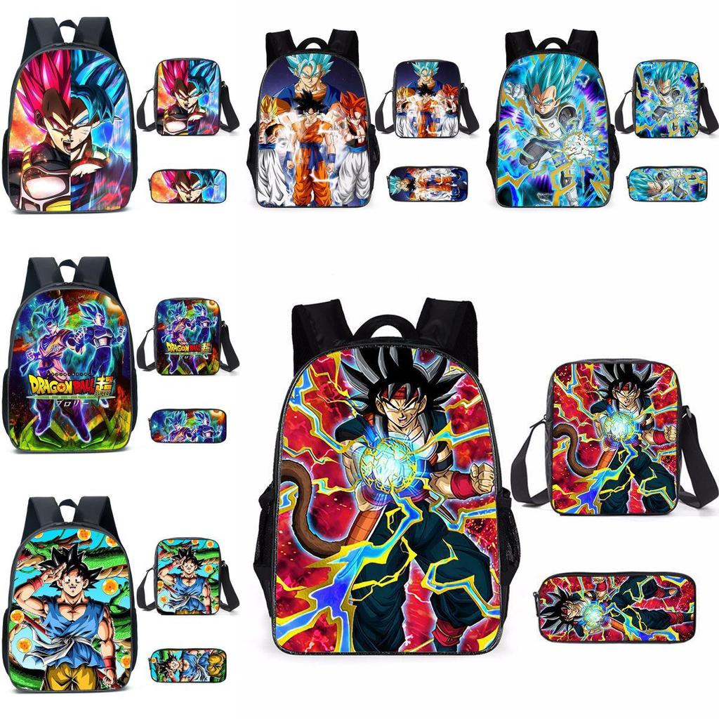 Dragon Ball Z Backpack Cartoon Oxford Fabric School Bag With Breathable Straps For Middle School Students
