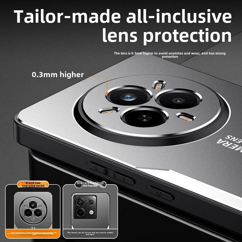 Custodia Posteriore Opaca in Lega di Alluminio Metallo di Lusso Per OPPO Realme 14 13 12 Pro Plus Fredda al Tatto Cover Protettiva Antiurto per Telefono
