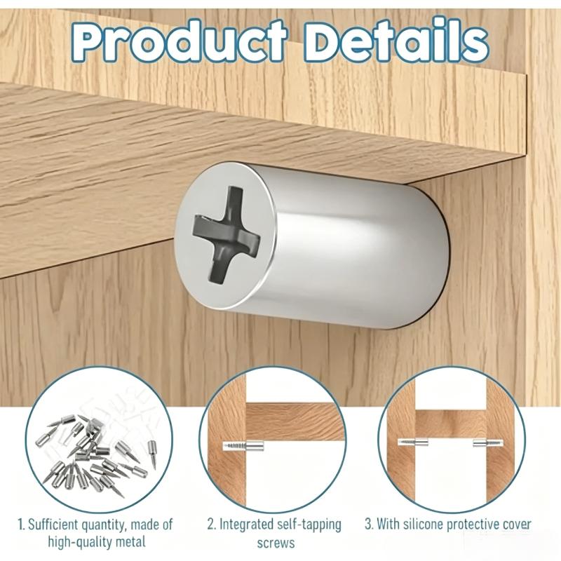 50Pcs Cross Self-Tapping Screw Partition Holder Screw Shelf Bracket Support With Non-Slip Sleeve