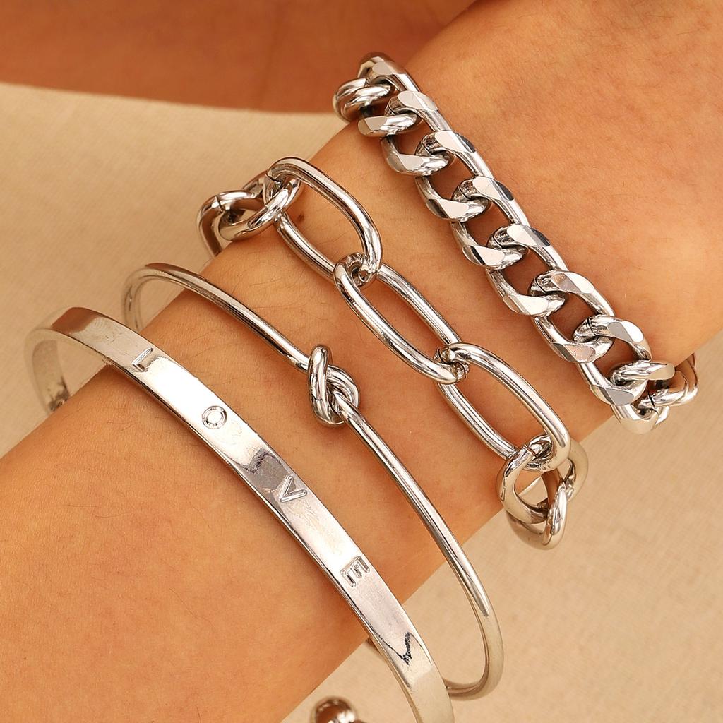 Vintage Mehrschichtiges Kettenarmband Set für Damen – Trendiger Europäischer Stil, Retro Minimalistischer Handschmuck, Grenzüberschreitende Heißverkauf Accessoires