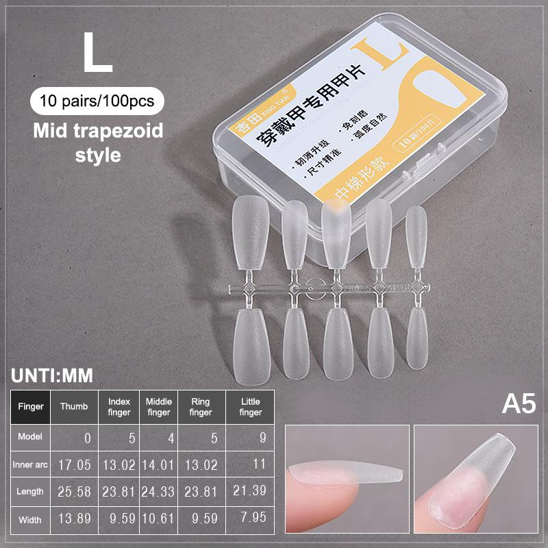 100PCS/Box Fake Nail Tips Medium Design Matte Finish False Nails Manicure Tool Extension Press On Nails