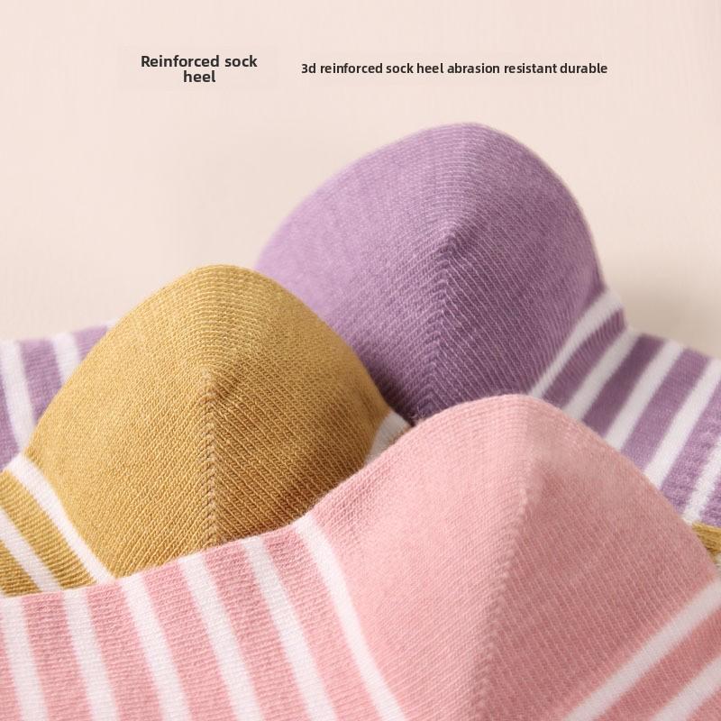 5 Pairs Socks Autumn and Winter Striped Sports Wind Tube Socks Hand Stitched Women's Silk Stockings