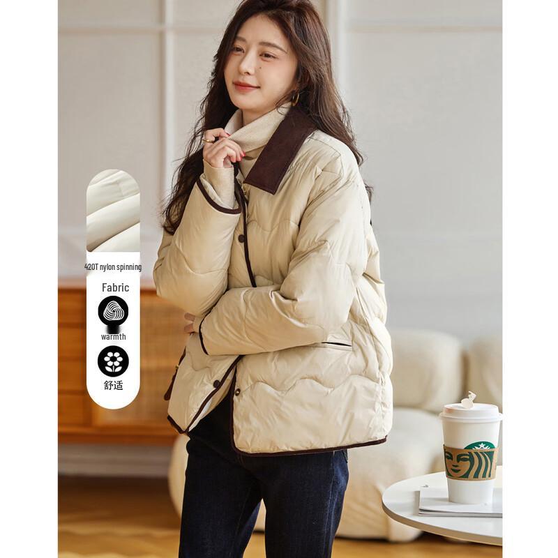

Demana Women s Winter Lapel Padded Short Coat L