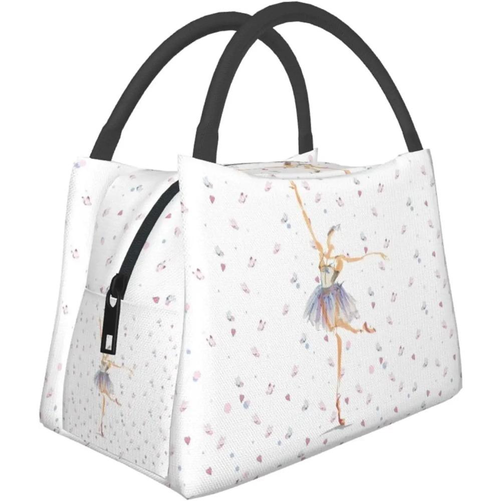 Pink Ballet Dance Lunch Box Picnic Bags Dance Tote Insulated Portable Cute Container Meal Bag Dance Lunch Box for Picnic Shcool