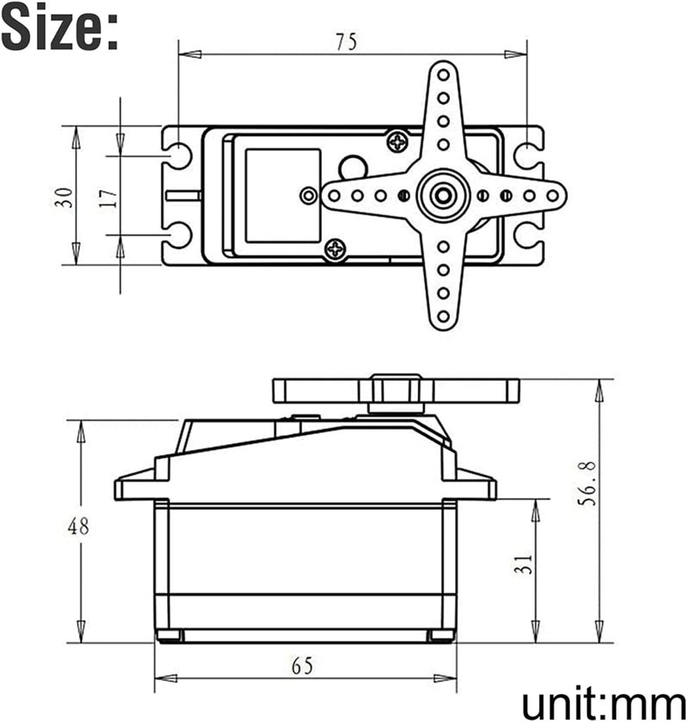 DS5180 Servo Digitale ad Alto Torque 80KG 7.4V | Alluminio CNC Completamente Metallico | Impermeabile | Ideale per Crawler RC, Auto 1/10, Robotica