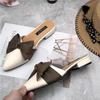 Half slippers women's outerwear 2025 new versatile flat fashion thick heel pedals niche foreign style anti-slip pointed toe