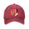 Modern Abstract Painted Stripe Colle Washed Baseball Cap Outdoor For Womens Unisex FeUnisex Dad Hat