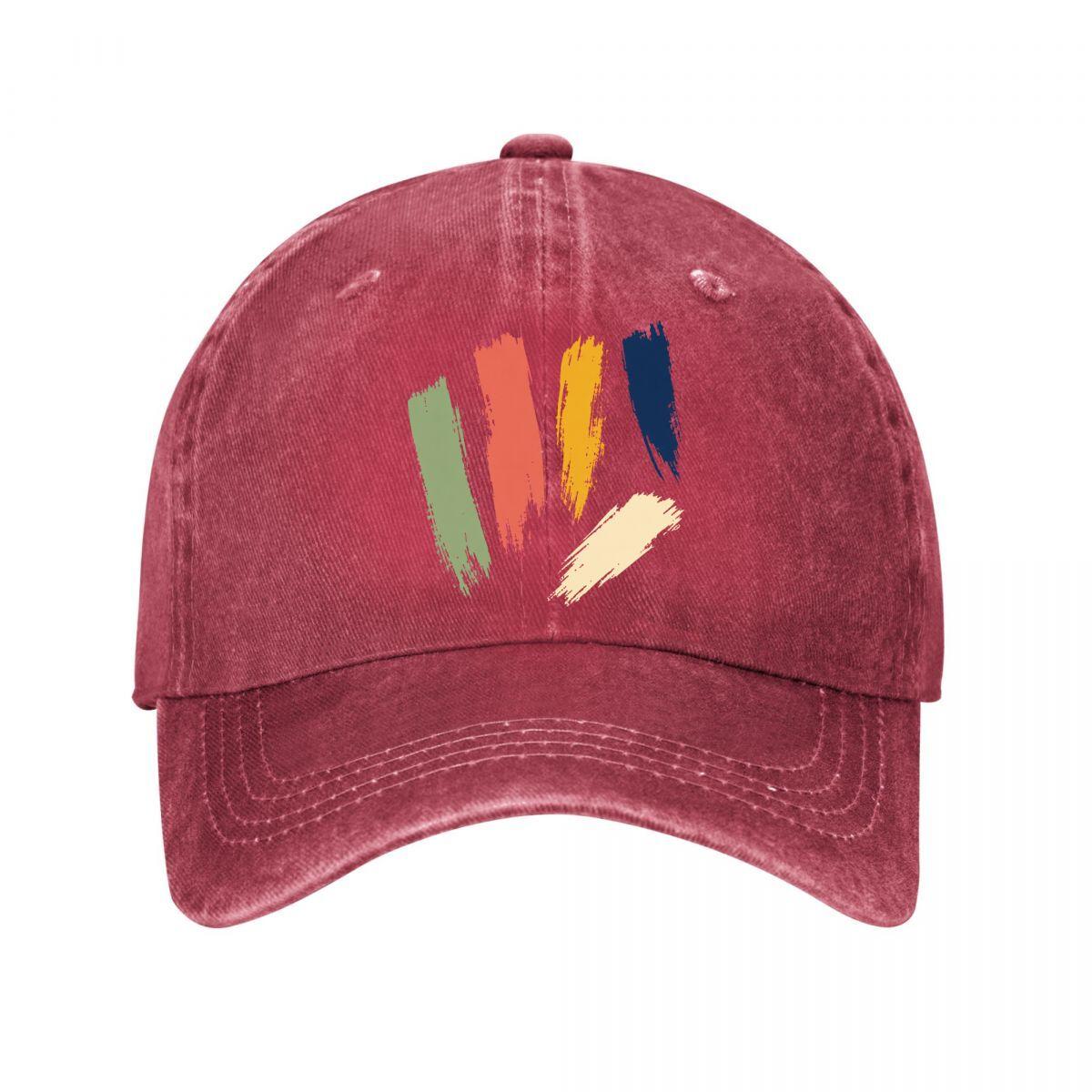 Modern Abstract Painted Stripe Colle Washed Baseball Cap Outdoor For Womens Unisex FeUnisex Dad Hat Adjustable
