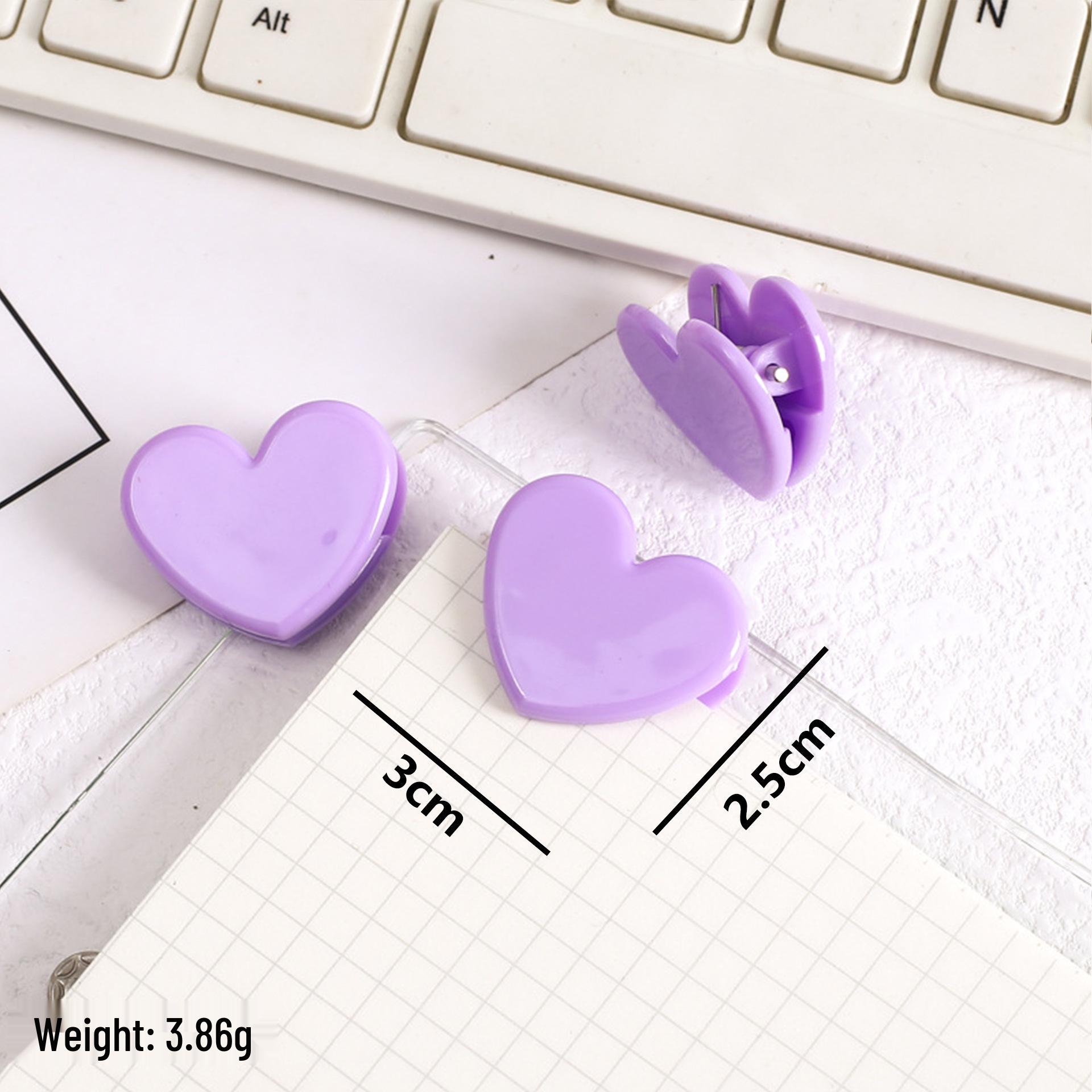 

Heart Shaped Acrylic Stationery Clips: Mini Clips for Student Test Papers and Photos фіолетовий