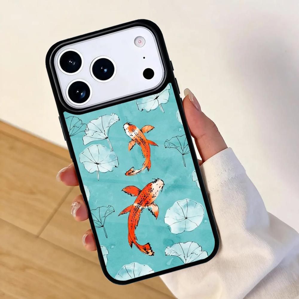 Koi Carp Fish Mobile Phone Case for IPhone 17 AIR 16pro Max 15 14 13 12 11 Bumper Cover