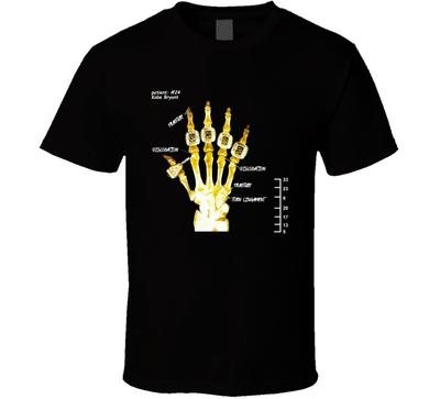 Kobe Bryant Raggi X Cinque Anelli Los Angeles Lakers Maglietta Regalo