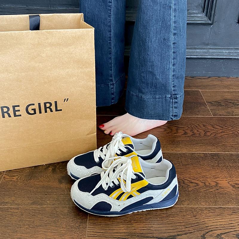 Retro mesh breathable German training shoes women's summer 2025 new color matching platform versatile sports and leisure Forrest Gump shoes