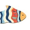 3 Pcs Vintage Beach Wooden Fish Wall Decor, Nautical School of Fish Coastal Wall Art, Summer Lake House Hanging Wall Sculpture