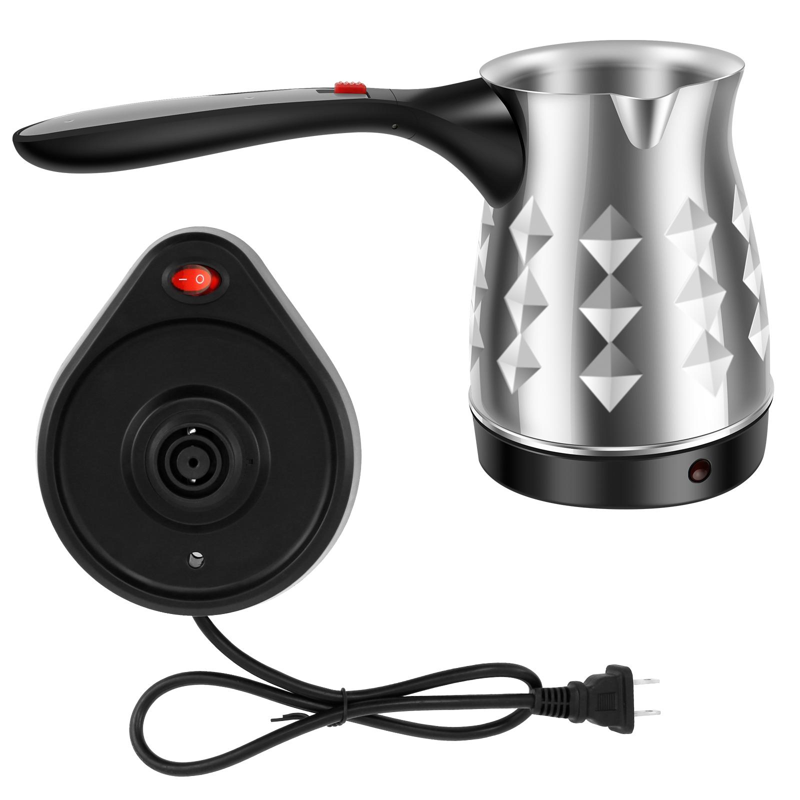 

Кофейник 500 мл, турка для кофе, электрическая эспрессо-кофеварка из нержавеющей стали со складной ручкой, кофемашина для дома и офиса