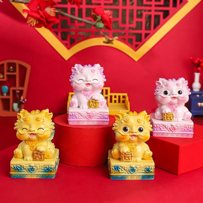 Pixiu Jade Seal Ornament Cute Cartoon Pixiu Creative Guochao Desktop Decoration Bookstore Popular Hand Account