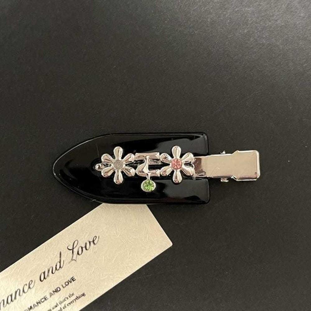 Acetate Metal Flower Clip Traceless Hairpin Cute Hair Clip Hair Accessories чёрный