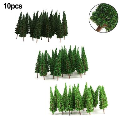 10pcs Model Trees 3 Different Greens Accessories DIY Green